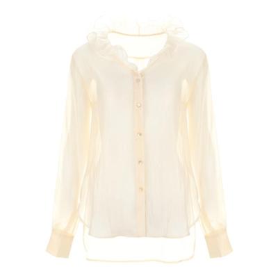 wanatry花边立体领口法式衬衫女