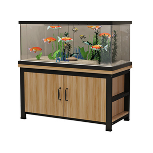 鱼缸底柜实木颗粒封闭铝合金承重柜子专用水族箱龟缸底座鱼缸架子