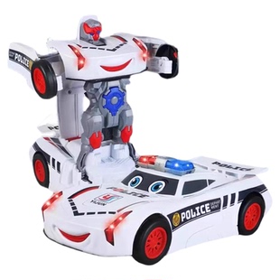 儿童变形汽车机器人玩具男孩3一6岁变型金刚变身机甲警车男童益智