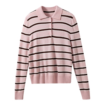 POLO领套头条纹针织衫上衣