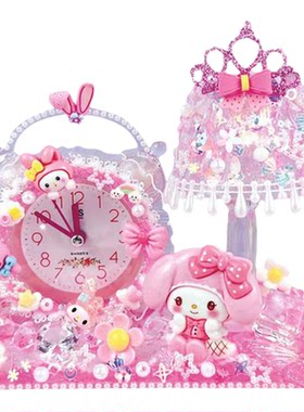 儿童女孩创意手工diy闹钟小夜灯