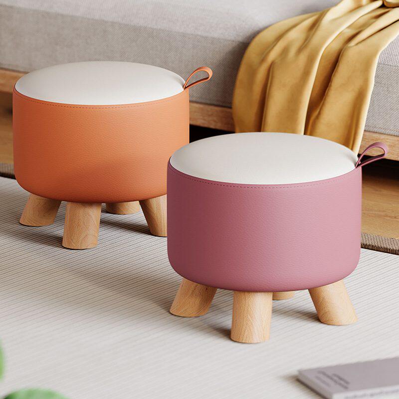 实木凳子家用创意圆凳换鞋沙发矮凳简约凳茶几小皮墩子板凳创意凳