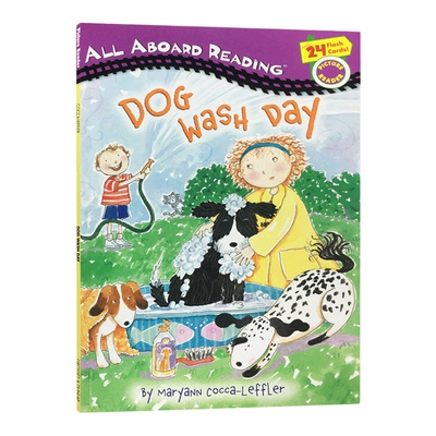 英文原版绘本 All Aboard Reading Dog Wash Day 洗狗日 汪培珽一阶 英文版 进口英语原版书籍儿童外文书