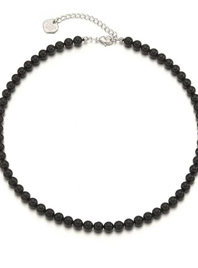 fever同款天然黑玛瑙串珠项链女