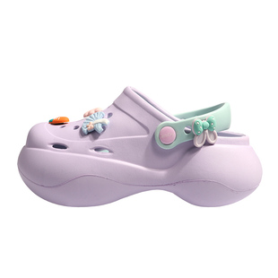 方鱼鹿 仙女风增高厚底洞洞鞋女学生小众透气百搭防滑包头半拖鞋