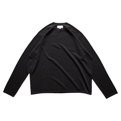 NOFAITH老钱ROW风亨利领长袖T恤男秋季宽松休闲亚麻天丝打底上衣