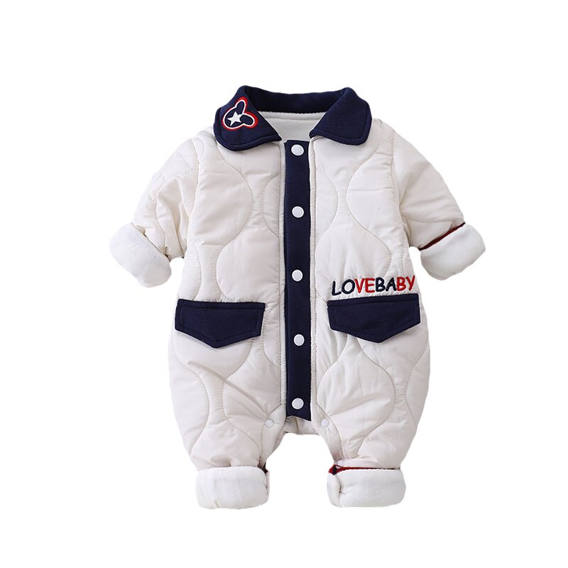 婴儿连体衣秋冬款棉服新款夹棉外出超萌宝宝衣服冬季加绒哈衣外套