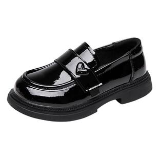 女童皮鞋黑色真皮春秋儿童单鞋乐福鞋软底小女孩公主宝宝礼仪演出