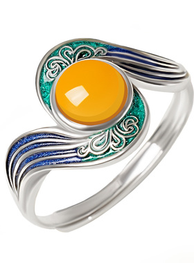 宫里上新天然蜜蜡戒指