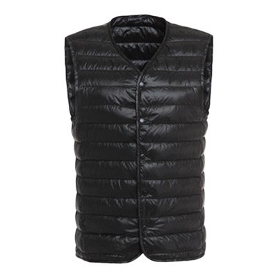 秋冬轻薄羽绒马甲男V领轻薄保暖