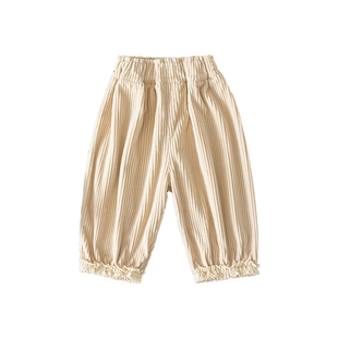 女童裤子秋冬季节2025新款小女孩洋气好看儿童休闲裤宝宝灯芯绒裤