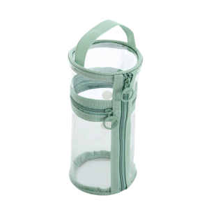 简约笔袋高颜值文具袋透明笔筒可站立式铅笔袋小学生初中生考试专用装笔的袋学生用大容量手提拉链式铅笔盒用