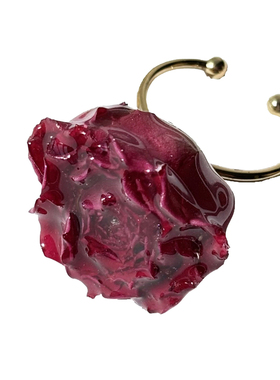 原创玫瑰真花戒指女成品