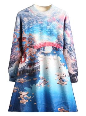 果拉拉女童秋冬款洋气国风公主裙