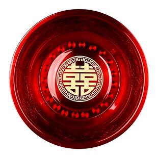结婚女方陪嫁喜盆一对洗脸盆结婚备婚红色盆大号娘家陪嫁不锈钢盆
