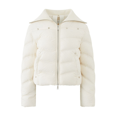 哑光白色翻领90白鸭绒羽绒服外套