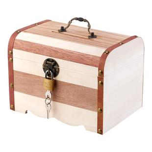 儿童存钱罐实木可取可存男孩只进不出储钱箱储蓄罐百宝箱成人创意