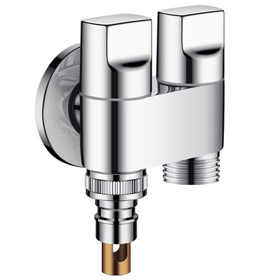 全铜一进二出角阀三通洗衣机龙头