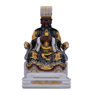 阎王爷神像供奉摆件16寸冥界之王阎魔王家居汉白玉阎罗王天子佛像