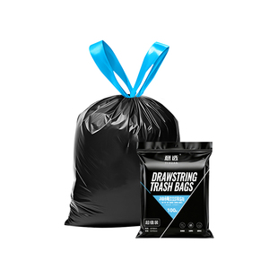 意选抽绳垃圾袋加厚家用手提式免撕款厨房特厚超厚黑色大号塑料袋
