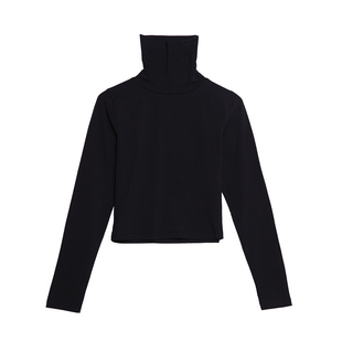 露脐超短款上衣高腰早春黑色长袖打底T恤女泫雅风舞蹈爵士韩版潮