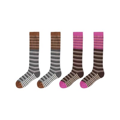 美式复古撞色条纹变奏堆堆小腿袜