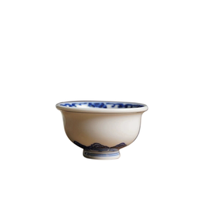青花手工拉胚品茗普洱杯仿古陶瓷