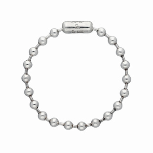 从不睡觉 经典款式简约宫下贵裕风格圆珠纯银手链串珠链素银饰品