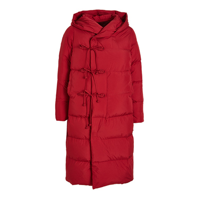 qs秸熙复古国风盘扣长款羽绒服