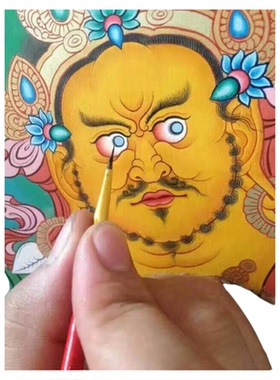 黄财度母手绘唐卡定制