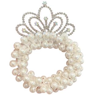 皇冠珍珠发圈2026新款高端发绳女童扎头橡皮筋头绳女儿童头花头饰