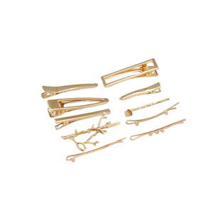 14K包金保色一字发夹波浪鸭嘴夹扣diy韩国发卡加厚发饰头饰品配件