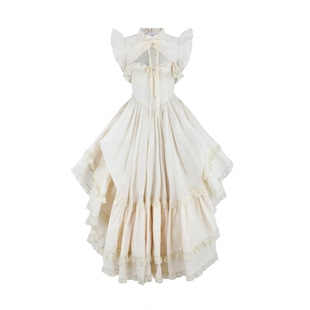 秋上新|乳霜白及踝丝棉连衣裙两件套 副纱礼服Selkie Collection