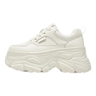 妙丽女鞋厚底增高8cm老爹鞋2026春季新款百搭休闲鞋松糕底小白鞋