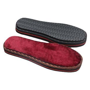 手工毛线编织长毛绒橡胶鞋底子勾拖鞋棉鞋海绵缝合鞋帮半成品材料