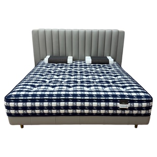 高端定制拉扣蓝白格护脊护腰床垫0胶水渐进式弹簧透气抑菌床垫