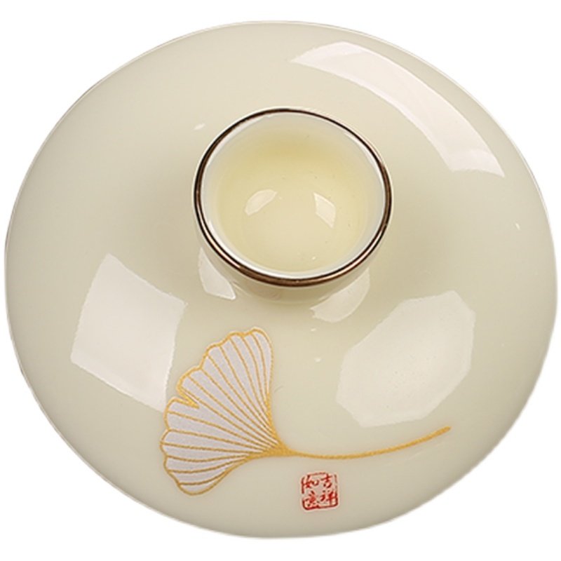 盖碗盖子单个泡茶碗盖碗三才碗底盘陶瓷功夫茶具零配件茶托茶杯垫