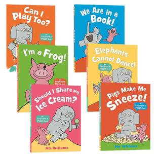 小猪小象6册套装 英文原版绘本 an Elephant and Piggie book I Share My Ice Cream/I'm A Frog/We Are In A Book/Can I Play Too