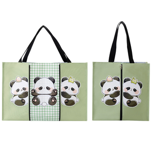 补习袋学生手提拎书袋美术袋书本收纳袋帆布文件袋拉链式初中生专用大容量补课包儿童功课袋补习班学习资料袋