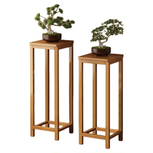 实木花架新中式花台茶室博古架茶叶置物架客厅办公室展示摆件收纳