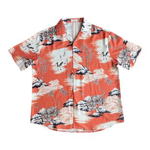 出差夏威夷23ss原创暮色山林复古短袖衬衫阿美咔叽日系短袖夏男女