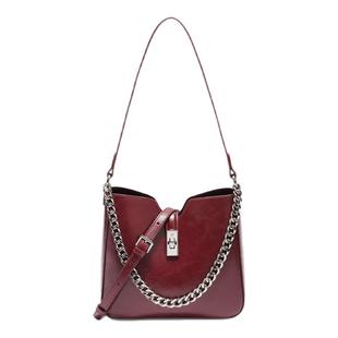 百丽包包女新款商场同款斜挎水桶包红色婚包链条包托特包BL837CX5