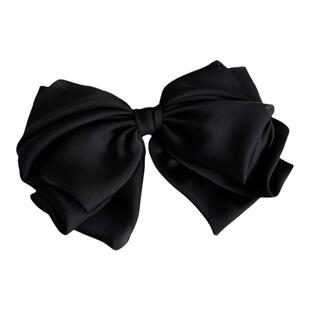 高级的法式 黑色大蝴蝶结发夹女高级感发卡发饰头饰后脑勺弹簧夹