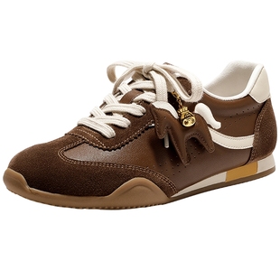 森达马上有钱阿甘德训鞋休闲板鞋26年新款棕色鞋子商场同款4OU28