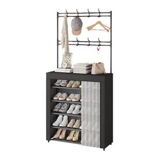 简易衣帽架落地一体式鞋帽架大容量多层家用防尘鞋架收纳置物架