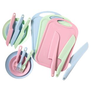 幼儿园早教儿童专用切菜不伤手塑料切菜刀水果刀具砧板食品级套装