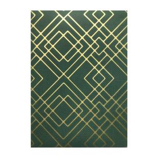 墨绿复古几何线条烫金圣诞节礼物包装纸包书皮纸华丽金属质感书衣