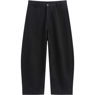 流石男装阔腿宽松弯刀长裤2025年新款冬季男士加绒保暖休闲裤子厚