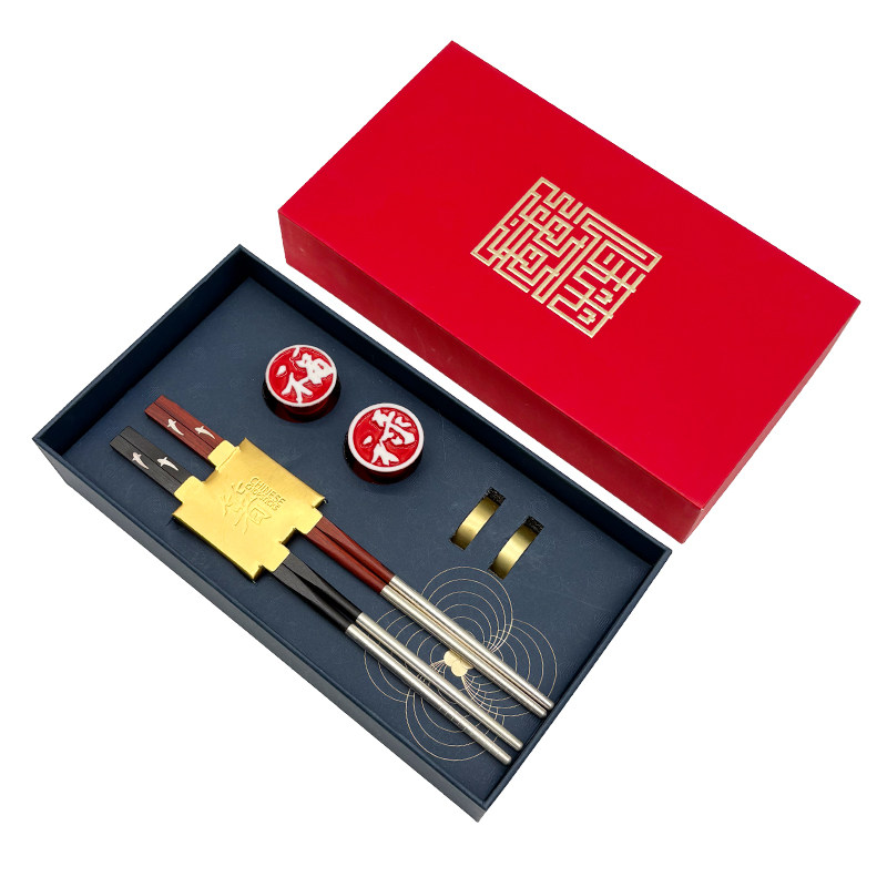 高端银筷子礼盒定制刻字伴手礼