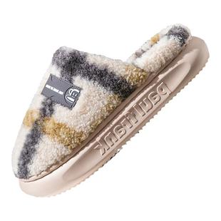 大嘴猴秋冬半包根棉拖鞋女士简约休闲加厚保暖高级厚底家用棉拖女